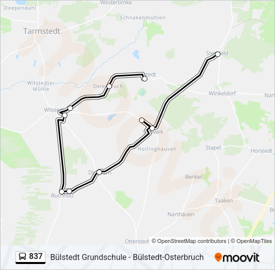 Buslinie 837 Karte