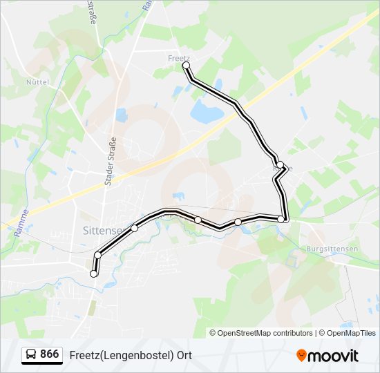 Buslinie 866 Karte
