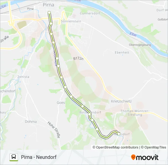 N Bus Line Map