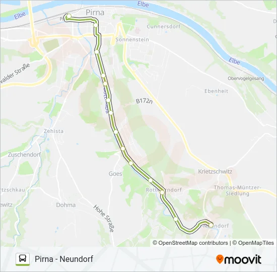 N Bus Line Map