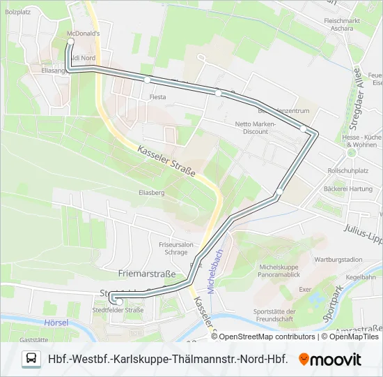 2/5A Bus Line Map