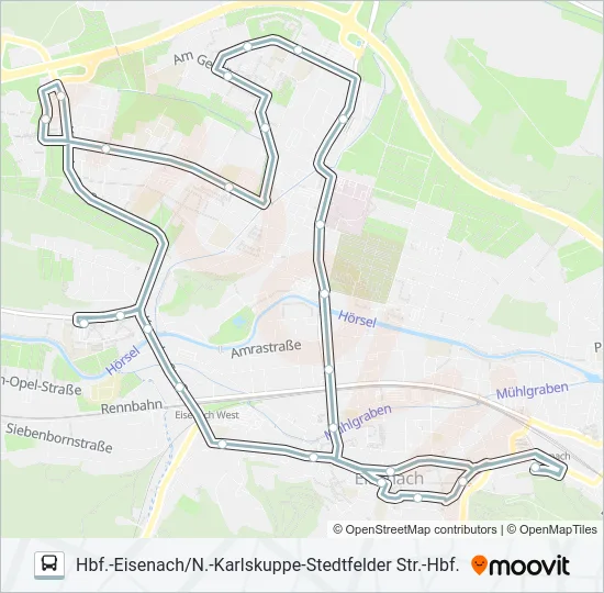 2/5B Bus Line Map