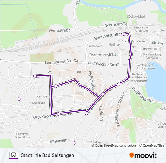 Автобус A: карта маршрута