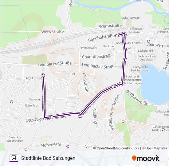 Автобус A: карта маршрута