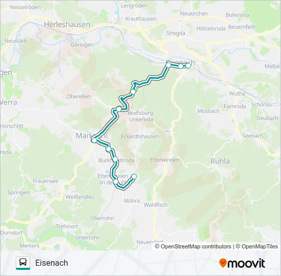 52B Bus Line Map