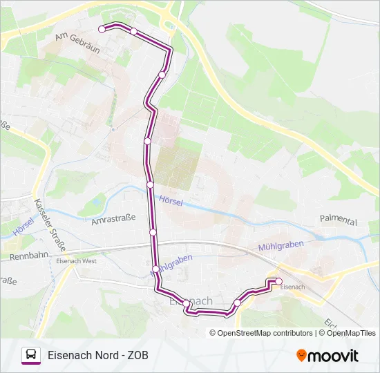 1 Bus Line Map
