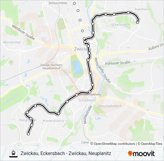 Трамвай 3: карта маршрута