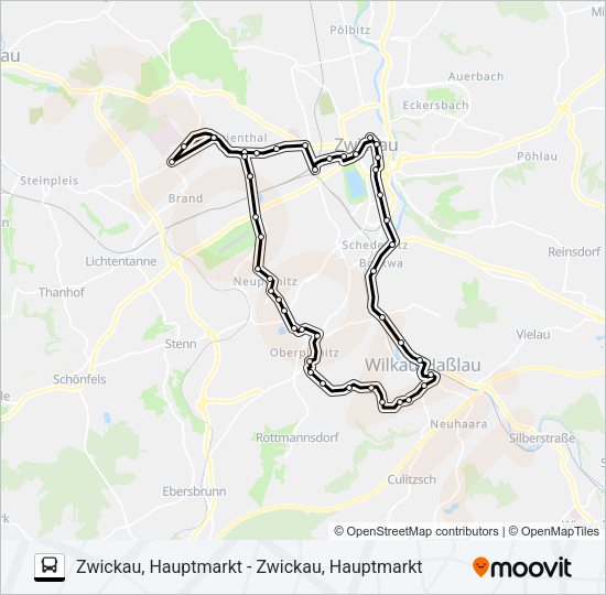 Автобус A: карта маршрута