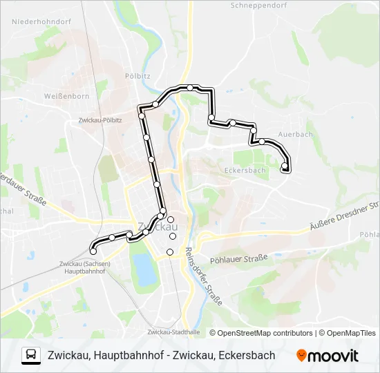 B Bus Line Map