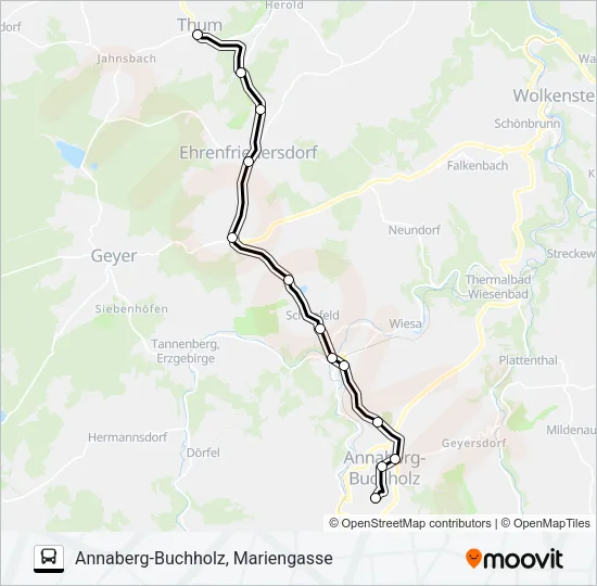 210 Bus Line Map