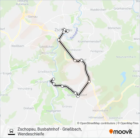 Автобус 233: карта маршрута