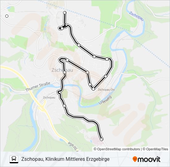 Автобус 1: карта маршрута