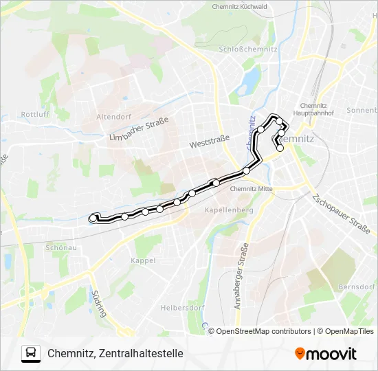 Автобус 1EV: карта маршрута