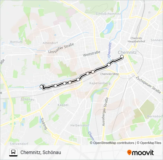 Автобус 1EV: карта маршрута