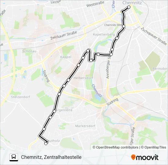 N15 Bus Line Map
