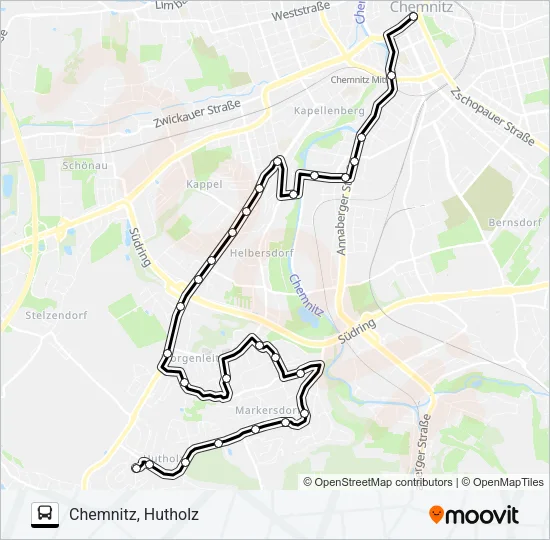 N15 Bus Line Map