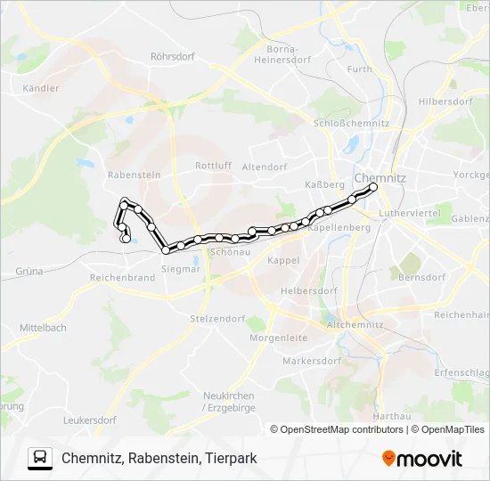 Автобус N16: карта маршрута
