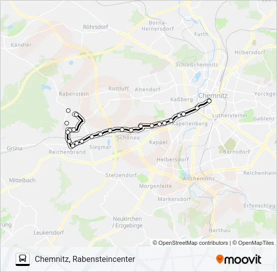 N16 Bus Line Map
