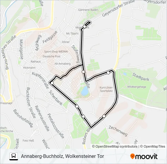 Автобус C: карта маршрута