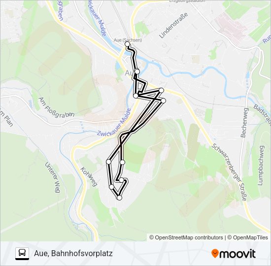 Автобус B: карта маршрута