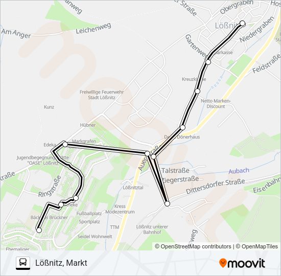 Автобус A: карта маршрута