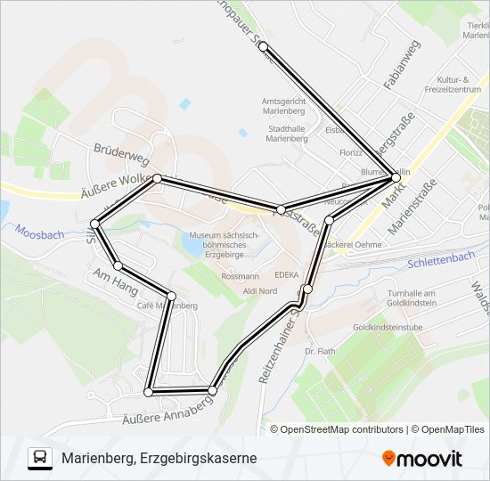 Автобус A: карта маршрута