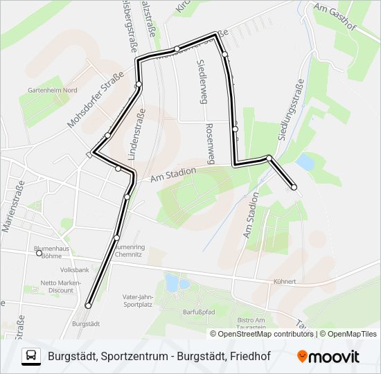 Автобус A: карта маршрута