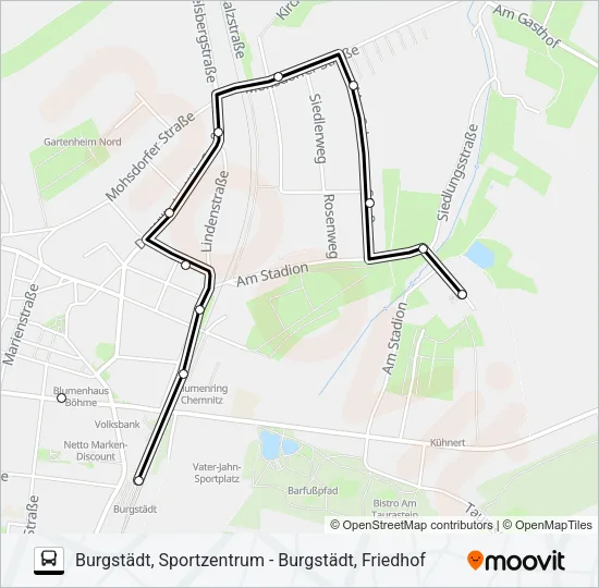 Автобус A: карта маршрута