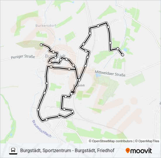 Автобус A: карта маршрута