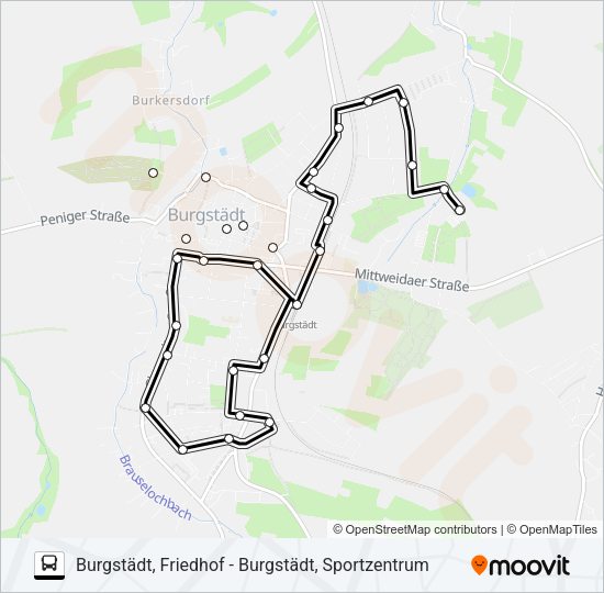 Автобус B: карта маршрута
