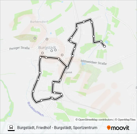 B Bus Line Map