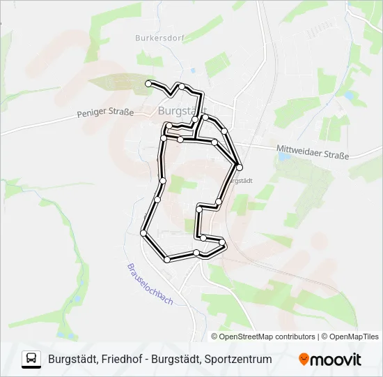 B Bus Line Map