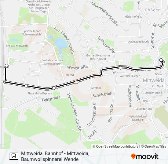 Автобус A: карта маршрута