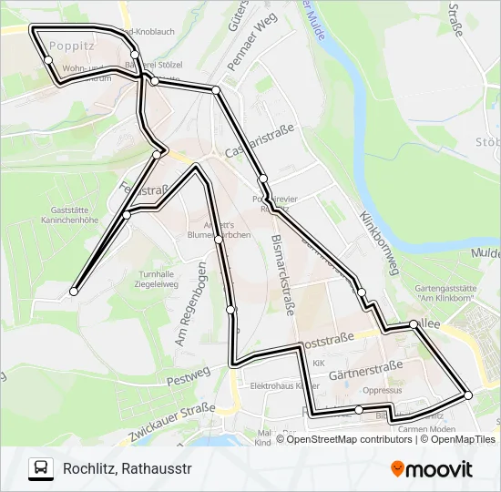 R Bus Line Map