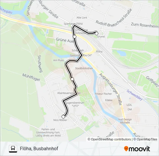 1 Bus Line Map