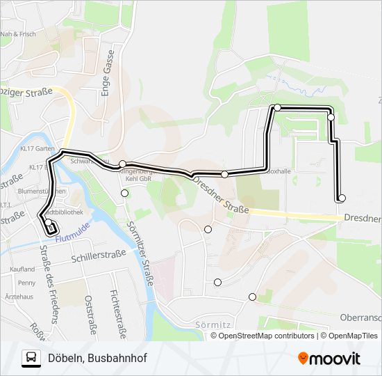 Автобус A: карта маршрута