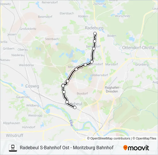 Поезд LÖßNITZGRUNDBAHN: карта маршрута