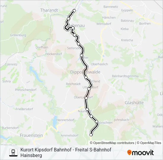 WEIßERITZTALBAHN Train Line Map