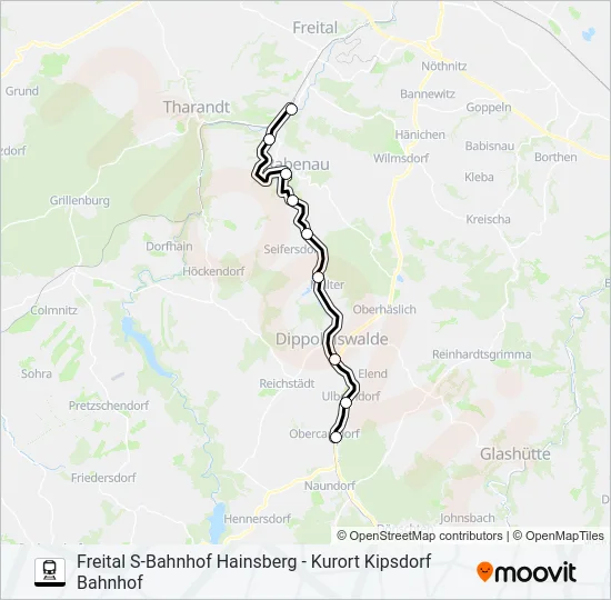 WEIßERITZTALBAHN Train Line Map