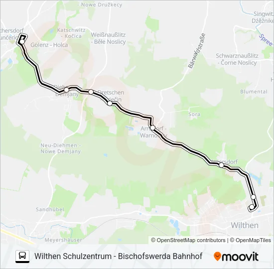 734 Bus Line Map