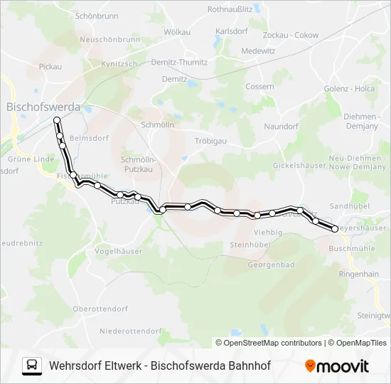 Автобус 736: карта маршрута