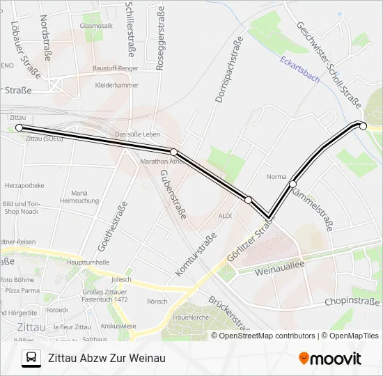 Автобус S14: карта маршрута