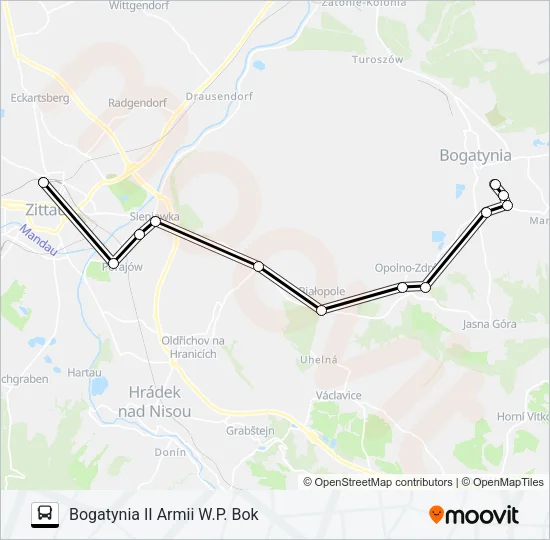831A Bus Line Map