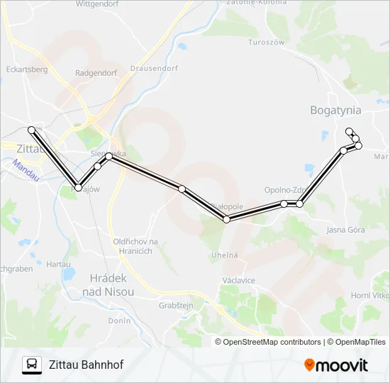 831A Bus Line Map
