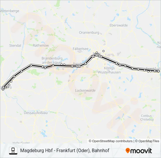 Поезд RE1: карта маршрута