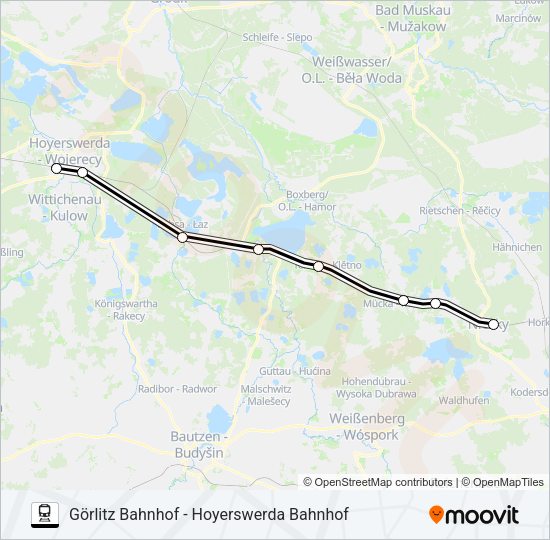 Поезд RB64: карта маршрута