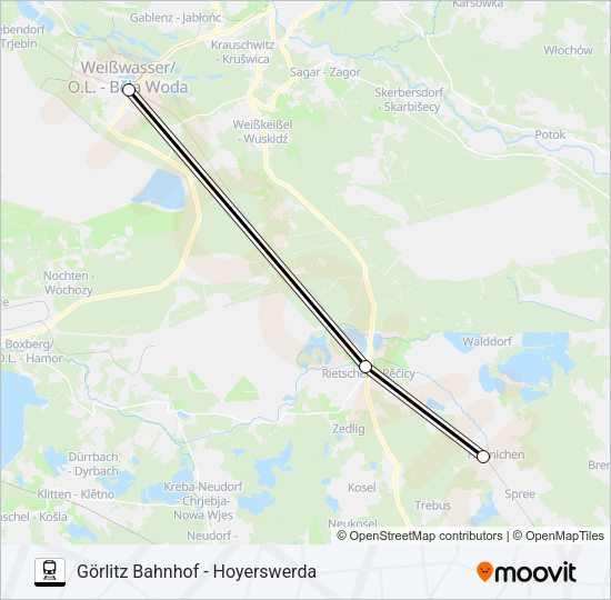 Поезд RB64: карта маршрута