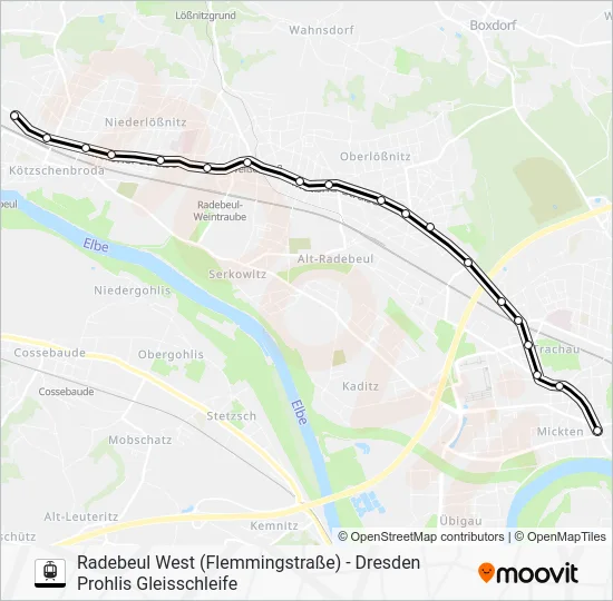 Трамвай 4: карта маршрута