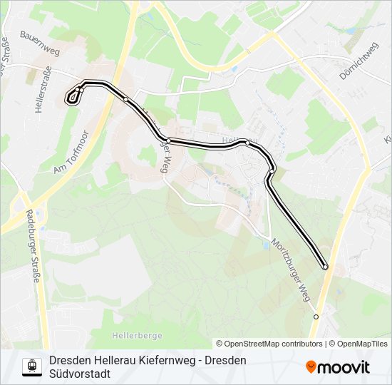 Straßenbahnlinie 8 Karte