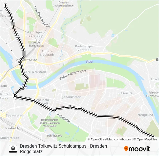 Трамвай 9: карта маршрута